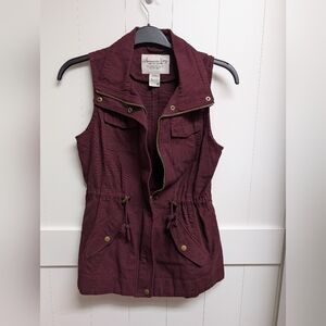 American Rag Burgundy Vest with Gold Accents